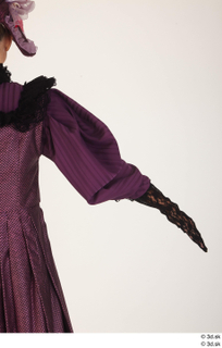  Photos Woman in Historical Dress 3 19th century Purple dress arm historical clothing sleeve 0002.jpg
